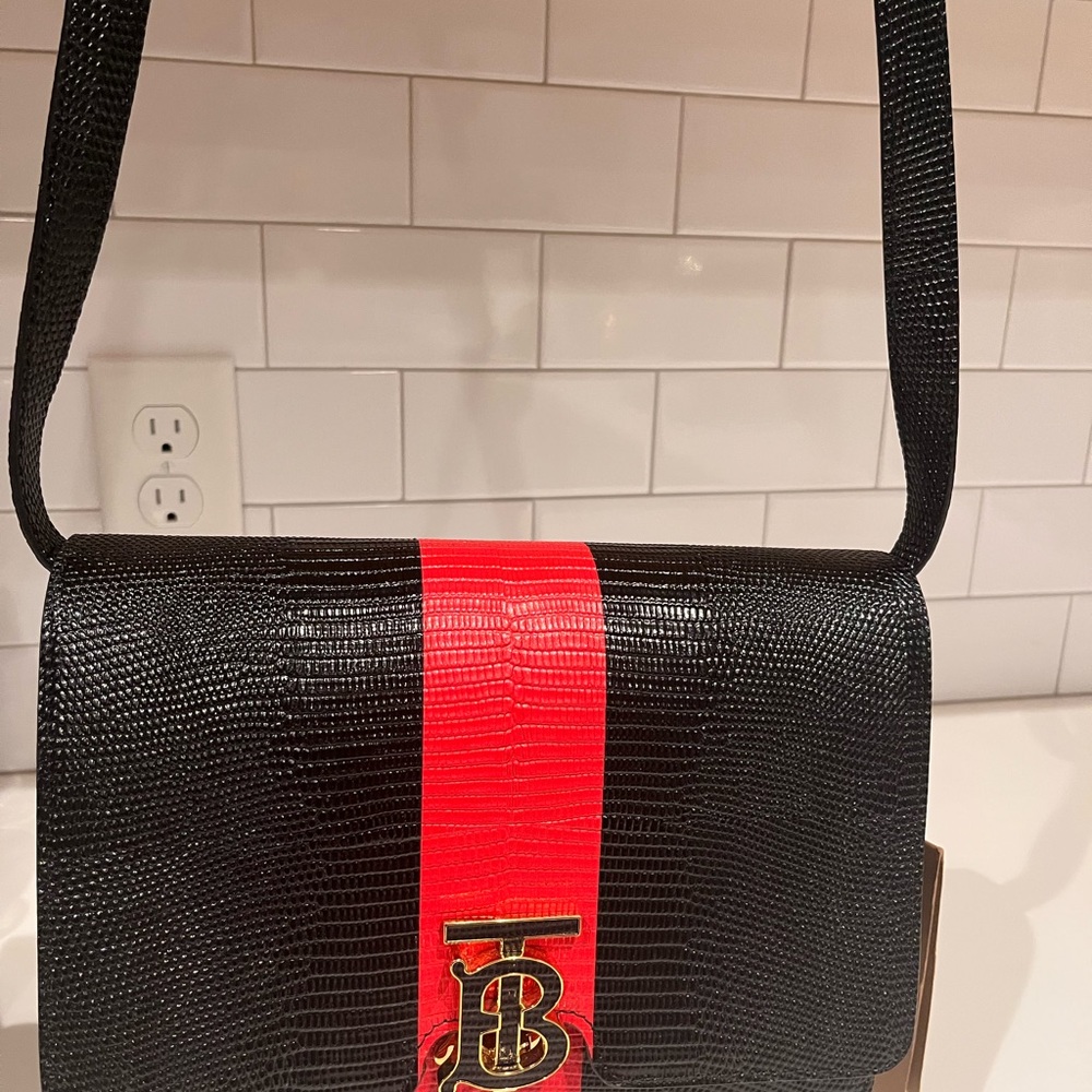 Burberry Embossed Leather Crossbody - Picture 10 of 16